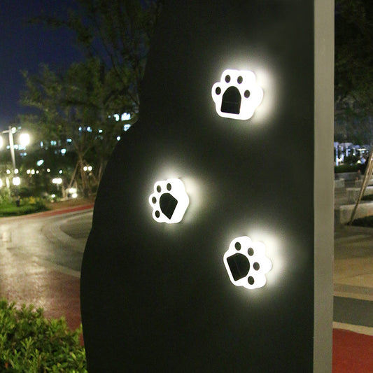 Solar Paw Print Garden Lights - Waterproof LED Decorative Pathway Lights (Auto On/Off)