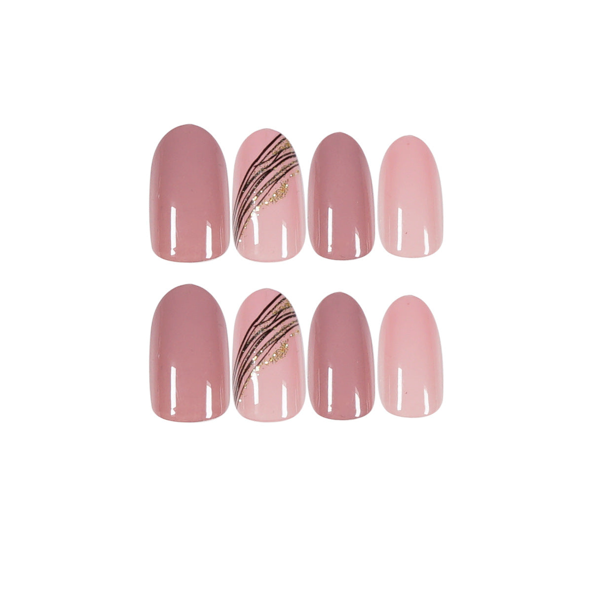 Elegant Almond Lotus Pink Press-On Nails