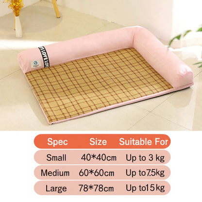 ZenBreeze | Orthopedic Rattan Woven Pet Cooling Mat Lounger
