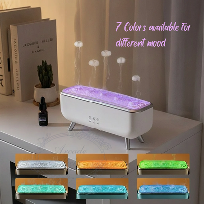 Dynamic Jellyfish Flame Diffuser – Sound-Activated 3D Smoke Ring Humidifier