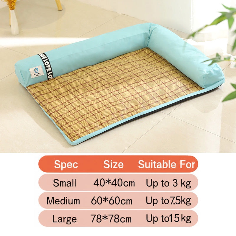 ZenBreeze | Orthopedic Rattan Woven Pet Cooling Mat Lounger