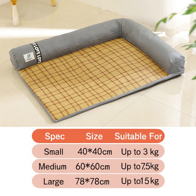 ZenBreeze | Orthopedic Rattan Woven Pet Cooling Mat Lounger