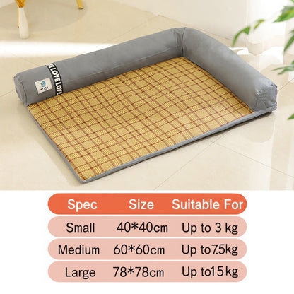 ZenBreeze | Orthopedic Rattan Woven Pet Cooling Mat Lounger