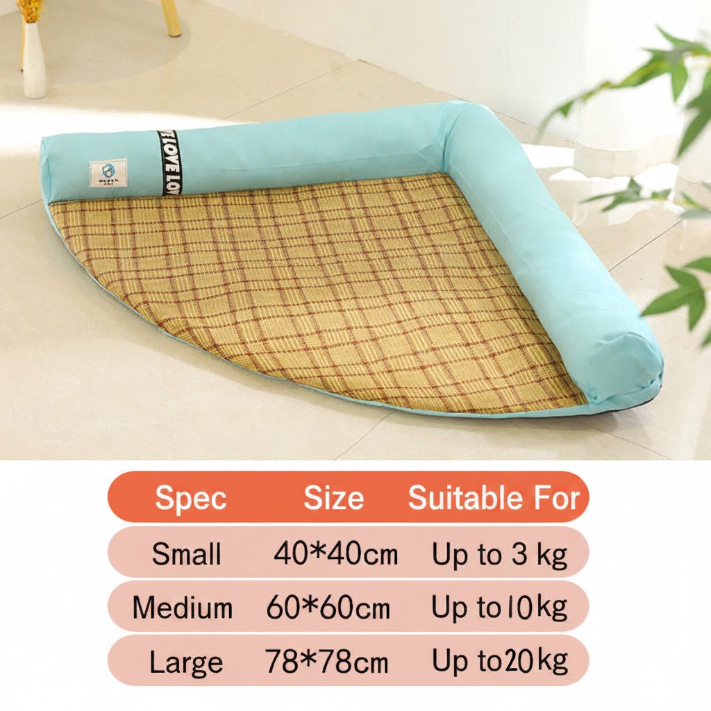 ZenBreeze | Orthopedic Rattan Woven Pet Cooling Mat Lounger
