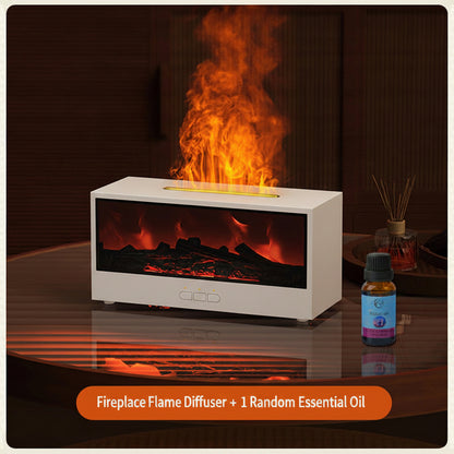 Serene Hearth | 3D Flame Simulation Aroma Diffuser & Humidifier