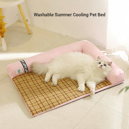 ZenBreeze | Orthopedic Rattan Woven Pet Cooling Mat Lounger
