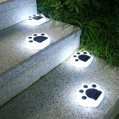 Solar Paw Print Garden Lights - Waterproof LED Decorative Pathway Lights (Auto On/Off)