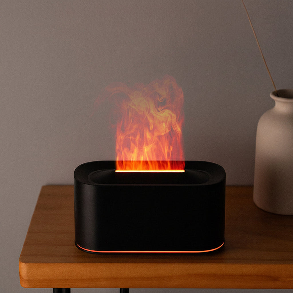 Serene Hearth | 3D Flame Simulation Aroma Diffuser & Humidifier