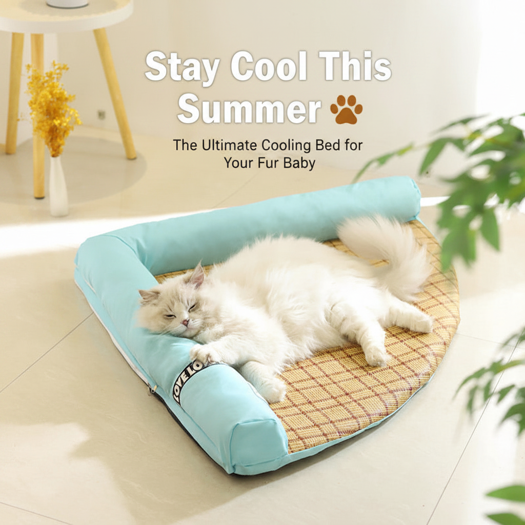 ZenBreeze | Orthopedic Rattan Woven Pet Cooling Mat Lounger