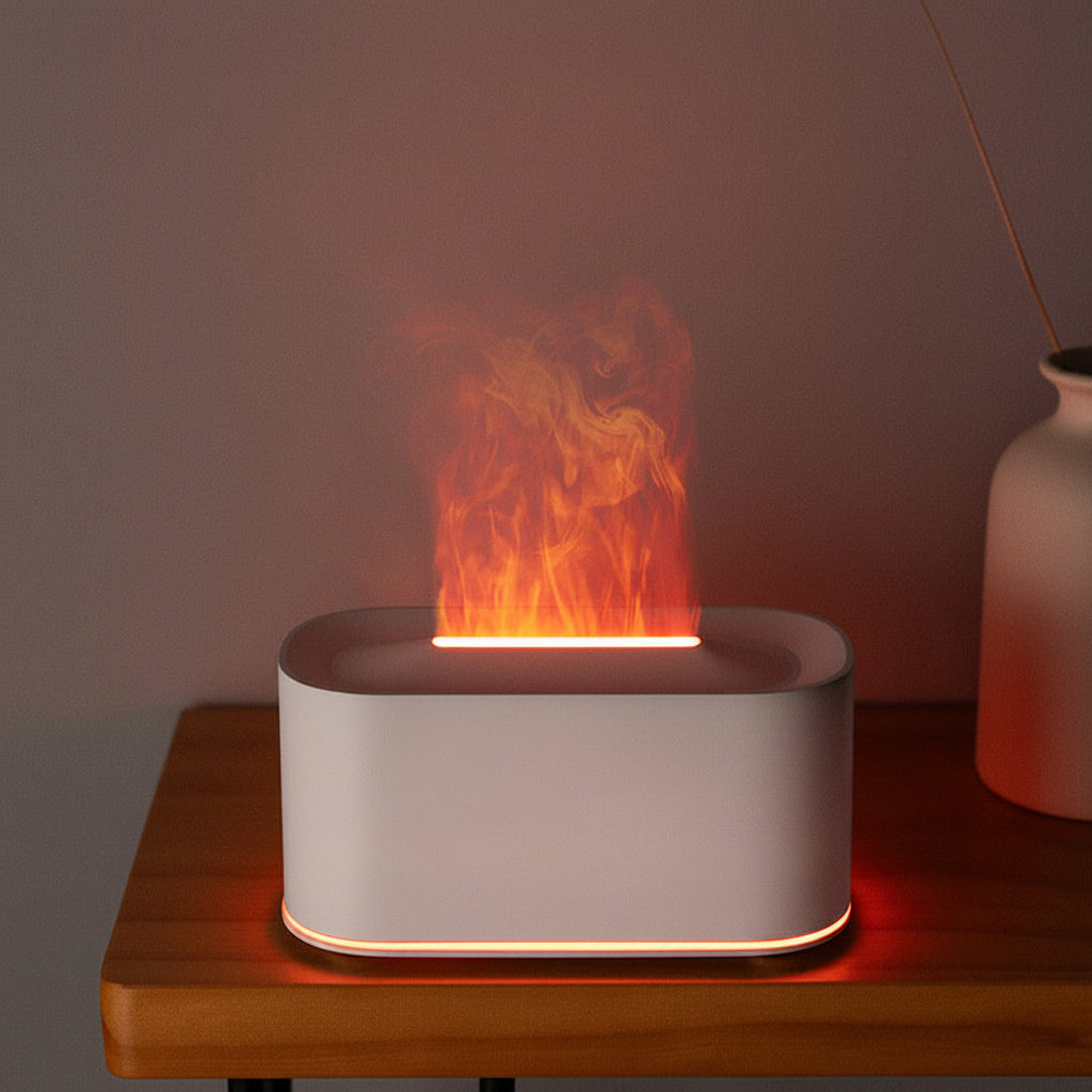 Serene Hearth | 3D Flame Simulation Aroma Diffuser & Humidifier