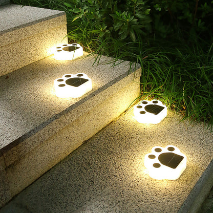 Solar Paw Print Garden Lights - Waterproof LED Decorative Pathway Lights (Auto On/Off)