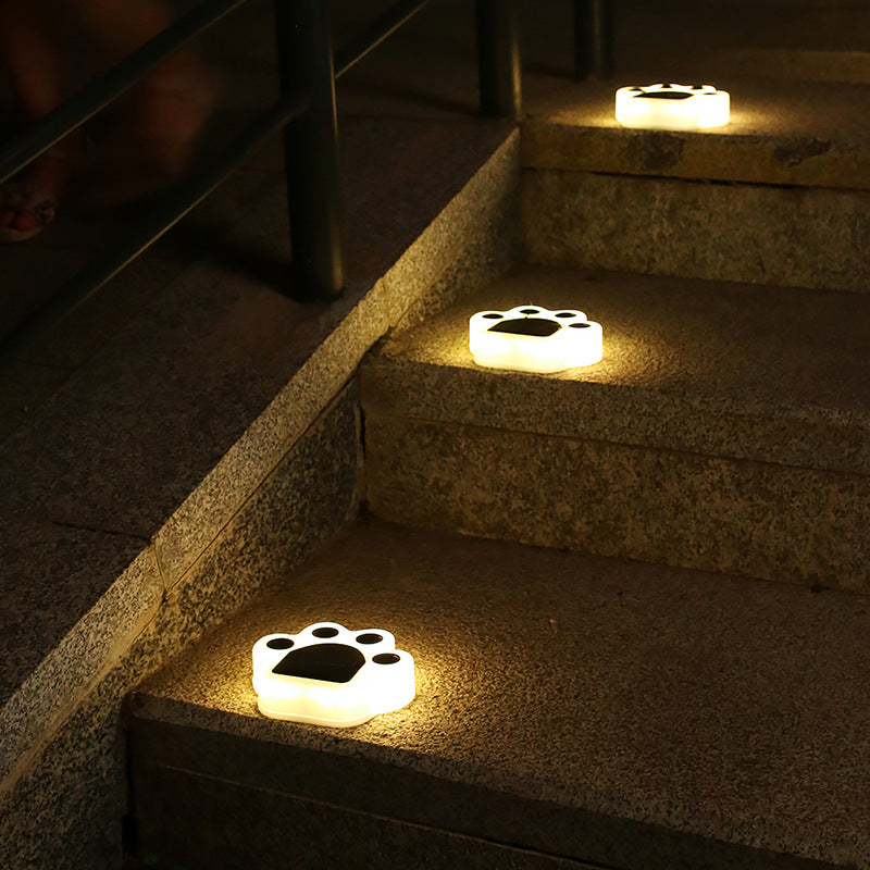 Solar Paw Print Garden Lights - Waterproof LED Decorative Pathway Lights (Auto On/Off)