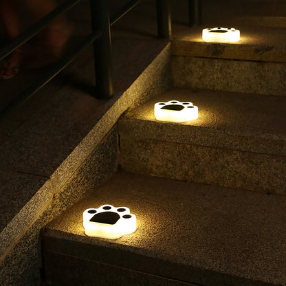 Solar Paw Print Garden Lights - Waterproof LED Decorative Pathway Lights (Auto On/Off)