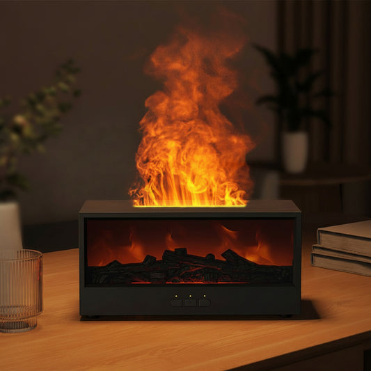 Serene Hearth | 3D Flame Simulation Aroma Diffuser & Humidifier
