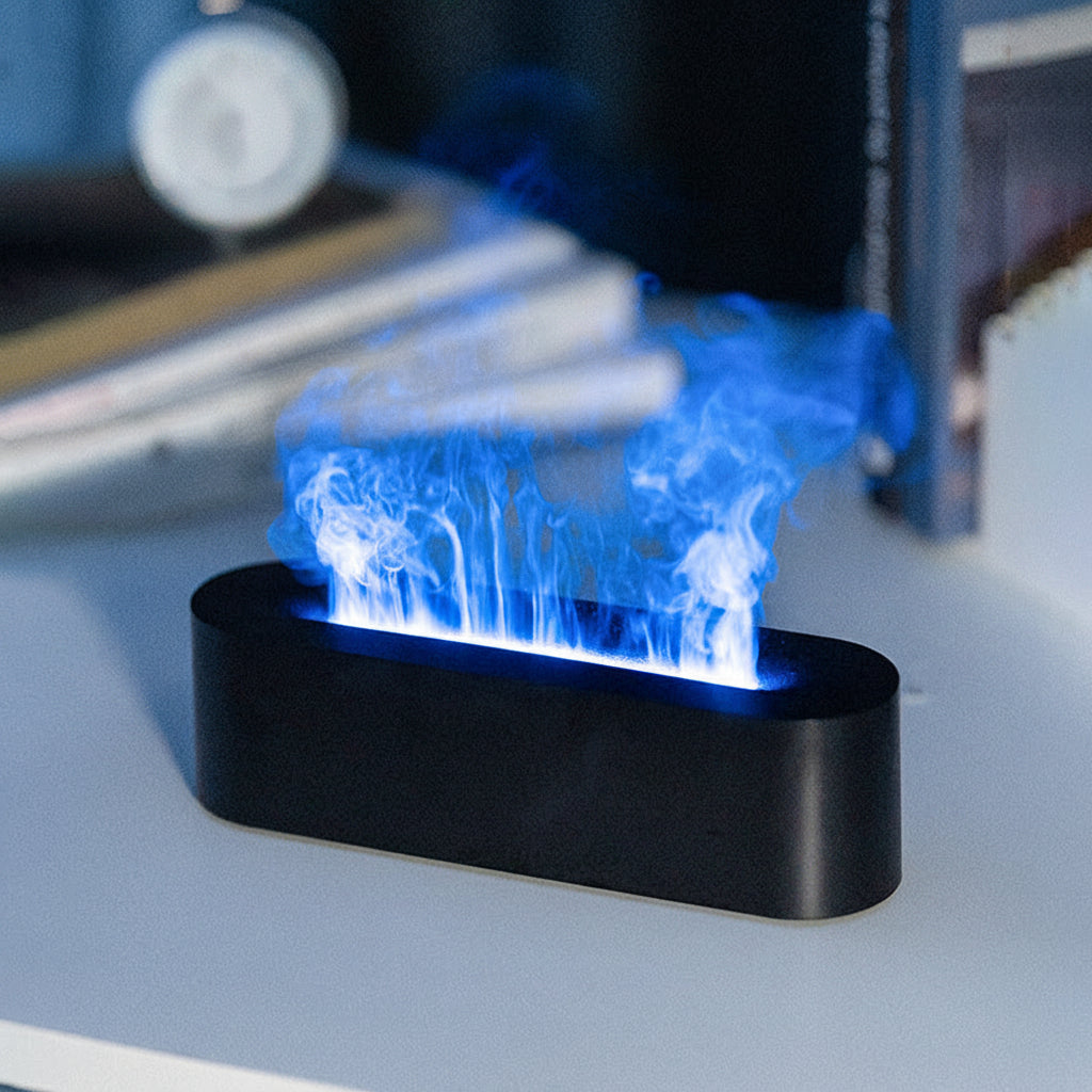 Serene Hearth | 3D Flame Simulation Aroma Diffuser & Humidifier
