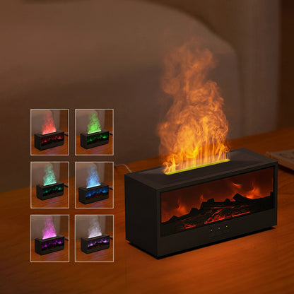 Serene Hearth | 3D Flame Simulation Aroma Diffuser & Humidifier