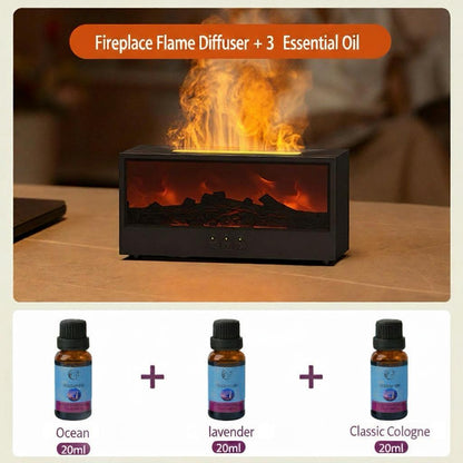 Serene Hearth | 3D Flame Simulation Aroma Diffuser & Humidifier