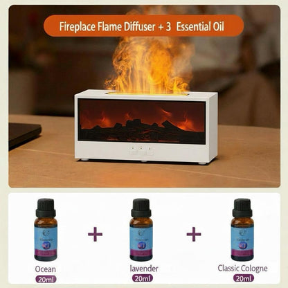 Serene Hearth | 3D Flame Simulation Aroma Diffuser & Humidifier